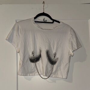 Fashion Nova White Ruched Crop Top Casual